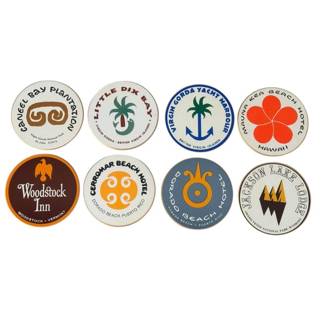 Mid 20th Century Vintage Coaster Set Featuring Hotels & Locations - Set of 4 For Sale - Image 5 of 10