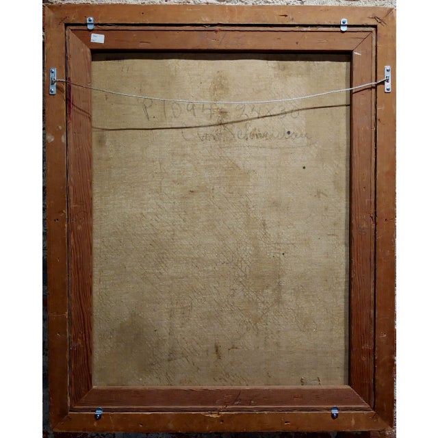 Blush Christian Von Schneider -Portrait of Daughter -Oil Painting For Sale - Image 8 of 10