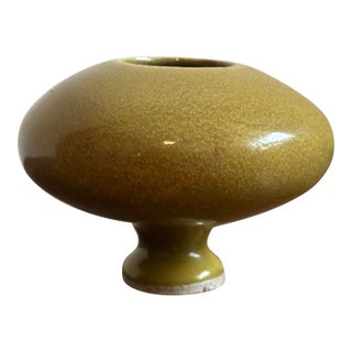 Vintage Inverted Gourd-Shaped Vase in Mustard Glaze For Sale