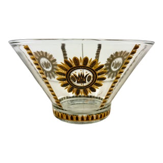 Gold Regalia Pattern Large Serving Bowl, Briard, 1960 For Sale