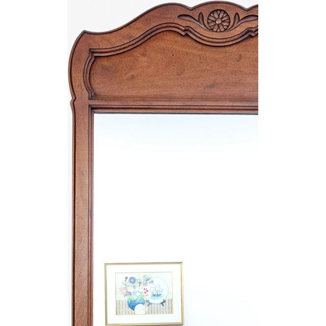 Late 20th Century Vintage French Provincial Carved Fruitwood Mirror by John Stuart for John Widdicomb For Sale - Image 5 of 16