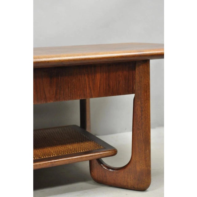 Mid-Century Modern Vintage Mid Century Danish Modern Sculptural Walnut 1 Drawer Long Coffee Table For Sale - Image 3 of 15