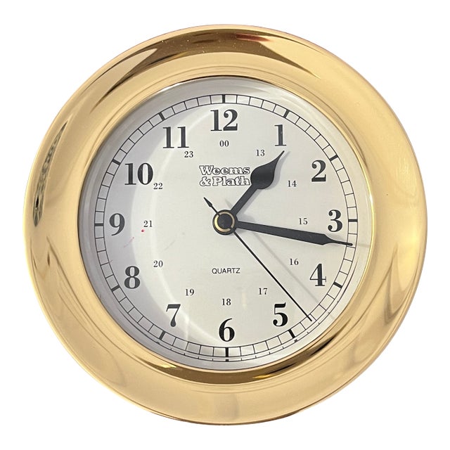Weems & Plath Brass Quartz Atlantis Clock For Sale