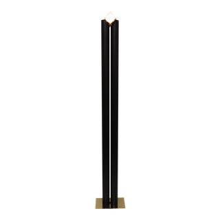 Mid-Century Modern Floor Lamp With Murano Opaline Glass Details For Sale