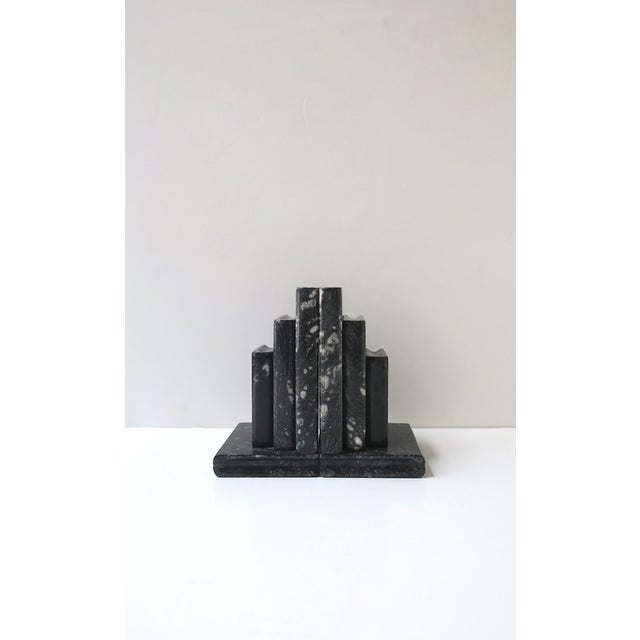 Italian Black White Marble 'Book' Bookends, Pair For Sale In New York - Image 6 of 13