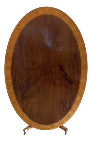 Antique Regency Figured Oval Mahogany Dining Table, 1920s