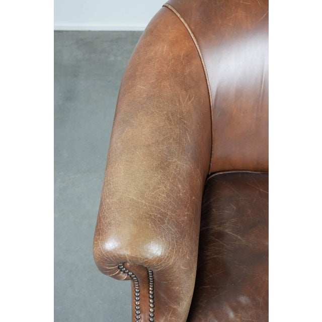 Animal Skin Vintage Club Chair in Cowhide Leather For Sale - Image 7 of 16
