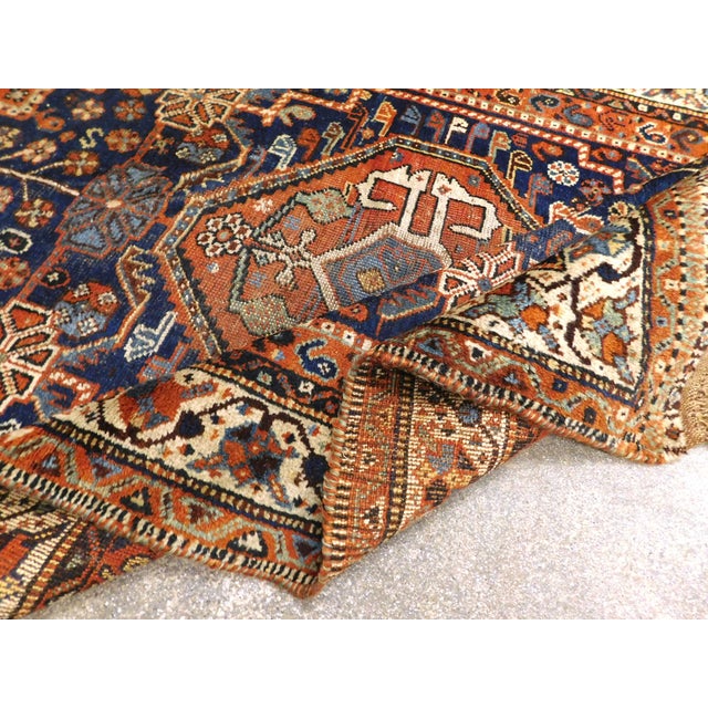 Authentic Antique Hand-Knotted Persian Tribal Qashqai Rug. For Sale - Image 17 of 18