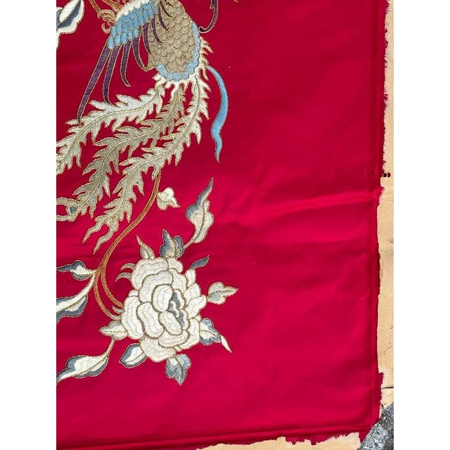 Vintage Silk and Metal Chinese Embroidery Dragon Design, 1950s For Sale - Image 15 of 18