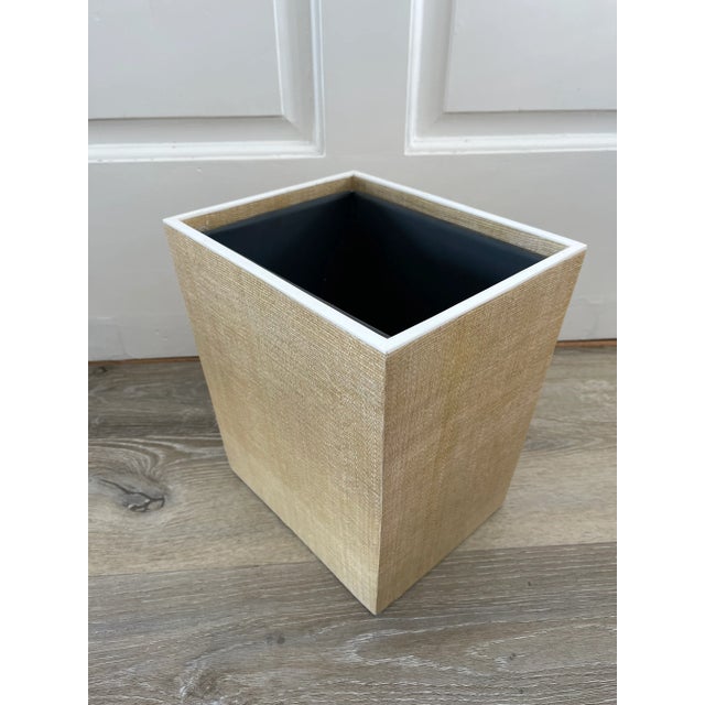 2020s Made Goods Pigeon & Poodle Maranello Beige/White Abaca Wastebasket For Sale - Image 5 of 7