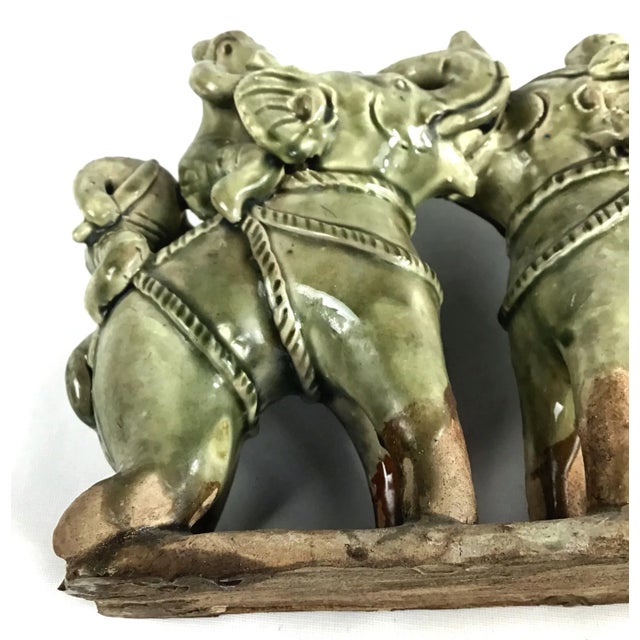 Early 20th Century Antique Thai Ceramic Elephant Statue For Sale - Image 10 of 13