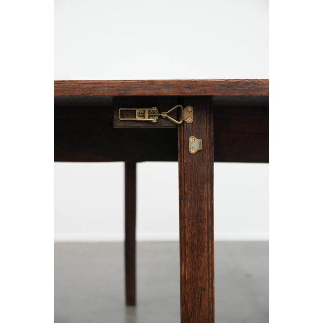 Antique English Lop-Eared Dining Table in Oak, Late 19th Century For Sale - Image 10 of 18