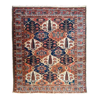 Antique Handmade Persian Bakhtiyar Rug. 5'x 6'3" For Sale