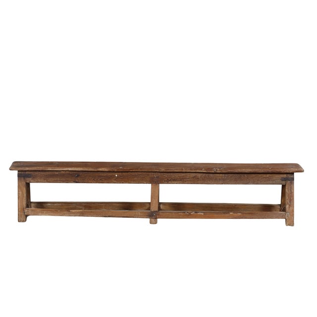 1950s Vintage Indian Teakwood Bench For Sale - Image 5 of 6