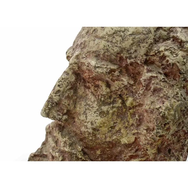 Sirio Pellegrini, Portrait of Leonardo Da Vinci Sculpture, 1960s, Stone For Sale - Image 4 of 5