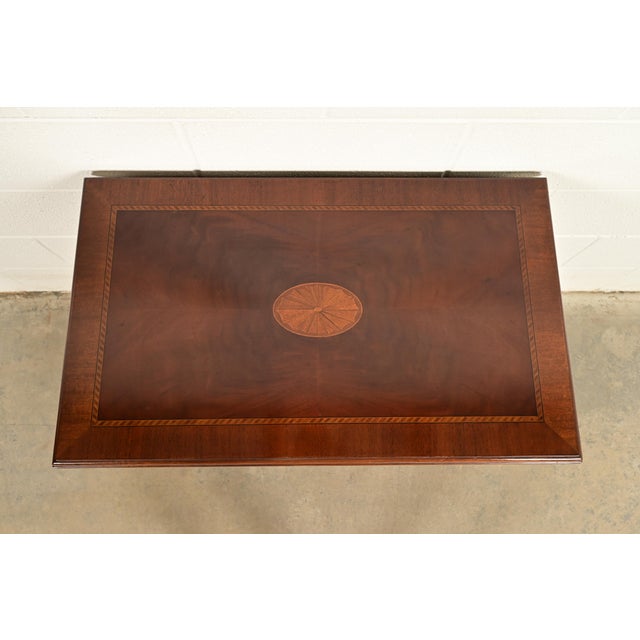 Councill Furniture Queen Anne Inlaid Mahogany Lowboy Dresser or Console Table For Sale - Image 12 of 16
