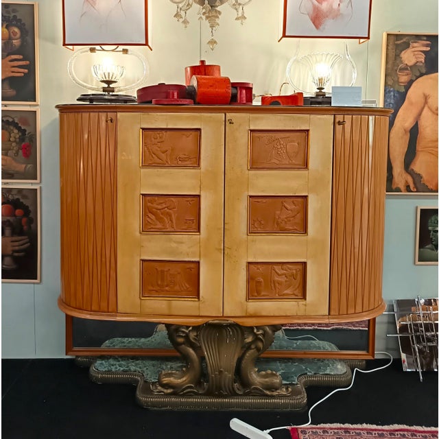 Beige Vintage Bar Cabinet by Osvaldo Borsani, 1930 For Sale - Image 8 of 11