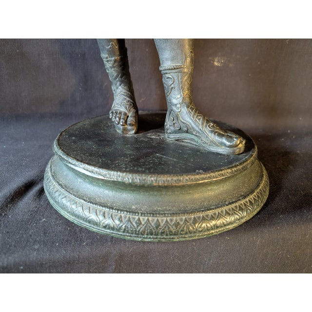 Metal Bronze Statue of Narcissus (Dionysus) For Sale - Image 7 of 9