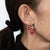 Contemporary Ruby Diamond Maple Leaf Earrings Estate 1.5" Drops 18k White Gold Fine Jewelry, Pair For Sale - Image 3 of 3