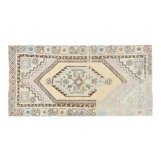 Vintage Turkish Anatolian Hand Knotted Organic Wool Fine Weave Rug,3'6"X7' For Sale