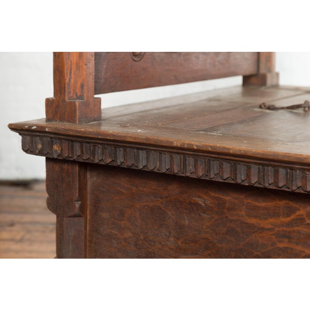 Javanese 19th Century Teak Wood Daybed with Storage and Hand Woven Rattan For Sale - Image 10 of 12