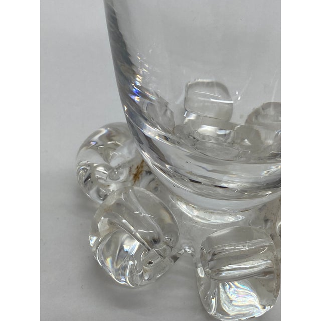 Transparent Mid 20th Century Steuben Crystal Six-Toed Vase, Signed For Sale - Image 8 of 11