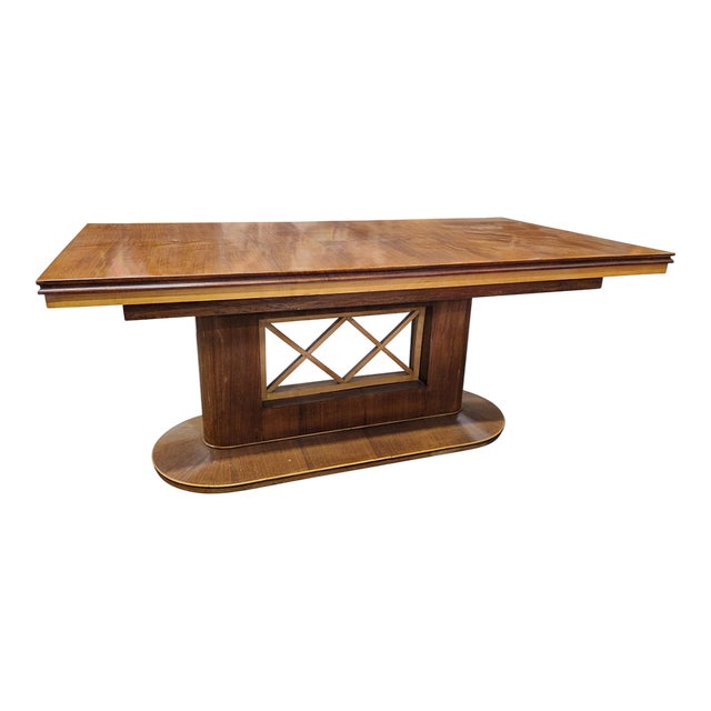 Walnut and Maple Dining Table, 1930s For Sale