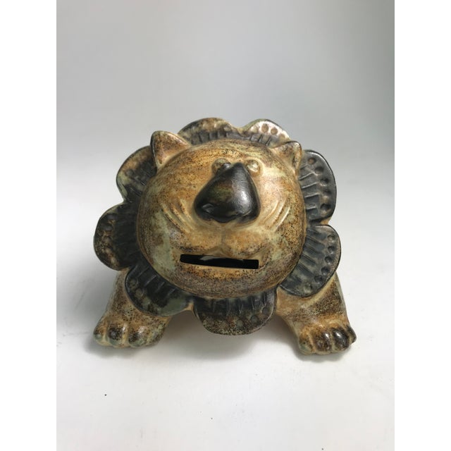 MidCentury Ceramic Leo Lion Piggy Bank Chairish