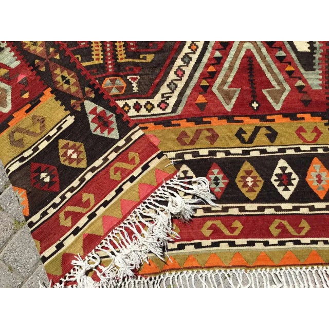 1960s Vintage Turkish Handmade Kilim Rug - 55"x87" For Sale - Image 10 of 10