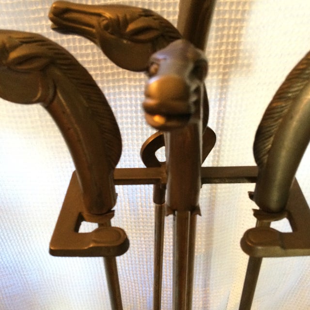 Vintage Brass Horse Head Fireplace Tools Set of 5 Chairish