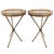 Metal Mid-Century Brass and Marble Faux Bamboo Tripod Side Tables, France, 1950s, Set of 2 For Sale - Image 7 of 7