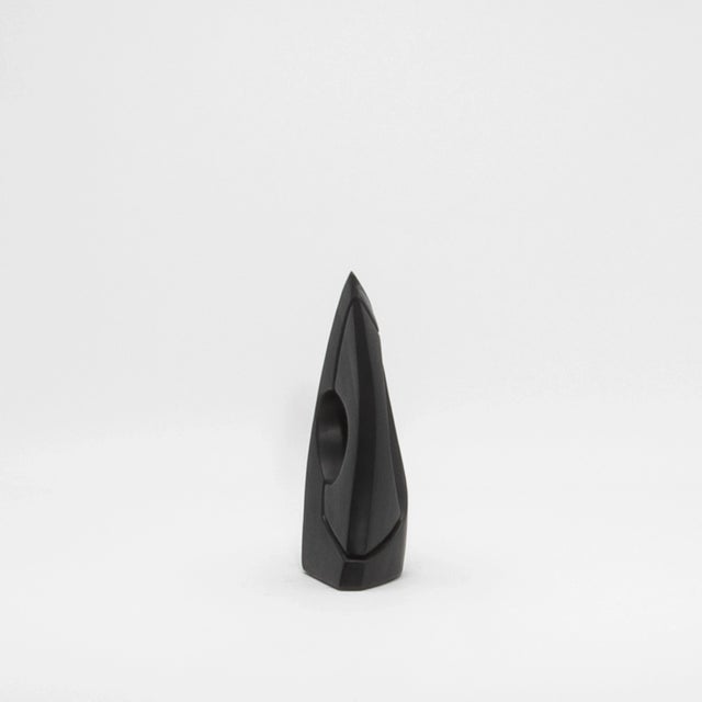 Modern Abstract Sculpture in Black Oak by Patrick Coard Paris For Sale - Image 4 of 9
