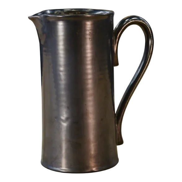 Vintage Pitcher in Black Ceramic, 1950s For Sale