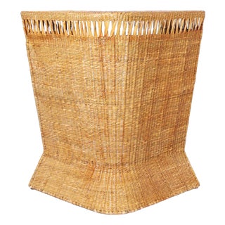 Mid Century Style Tropical Woven Reed Bar For Sale