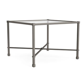 Brown Jordan Venetian 26" Square Occasional Table - Glass Top, Mica frame For Sale