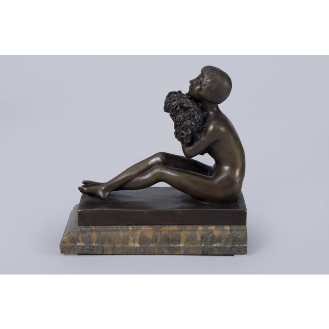 Art Deco Nude Statuette in Bronze, France, 1920s For Sale - Image 6 of 6