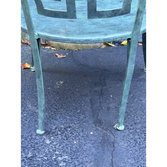 Verdigris Vintage Klismos Metal Desk Chair With Verdigris Finish - Thomas O’Brien Style For Sale - Image 8 of 10
