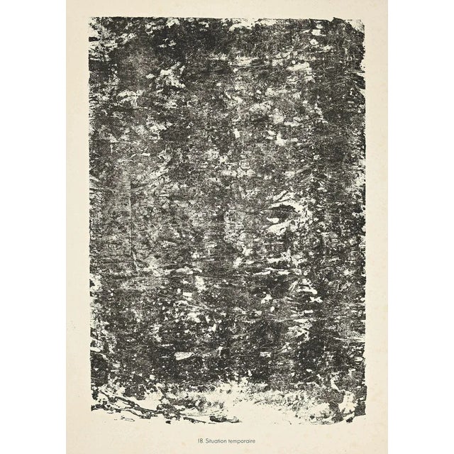 Situation Temporaire is an original B/W lithograph on watermarked paper ''Arc''. Abstract composition by the French artist...
