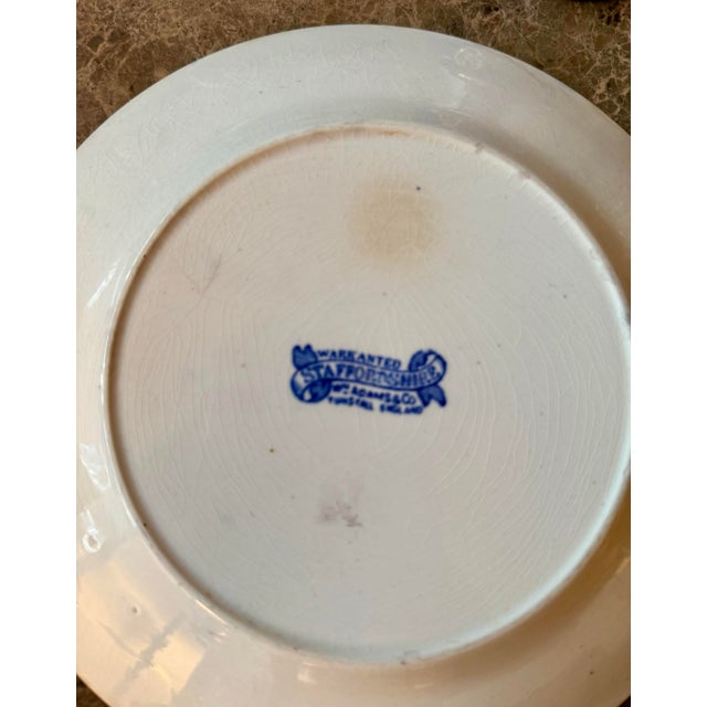 Late 19th Century A Pair of Antique Ironstone Warranted Staffordshire Adams & Co. Blue Willow Pattern Plates. For Sale - Image 5 of 9