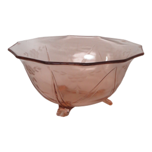 Pink Depression Glass Footed Large Bowl 4633b
