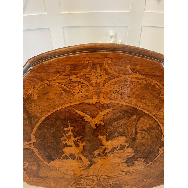 Antique Victoria Swiss Walnut Swiss Black Forest Table, 1860s For Sale - Image 6 of 18