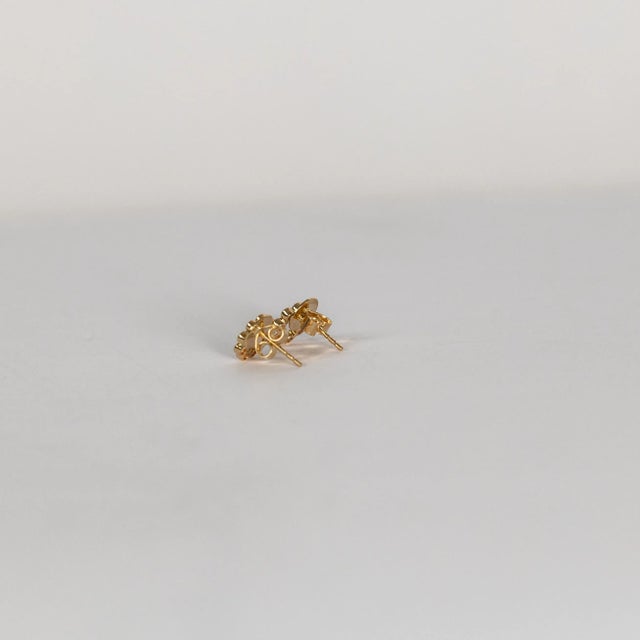 Rocks With Soul Rocks With Soul Bezel Set Diamond Circle Studs - 2 Pieces For Sale - Image 4 of 4