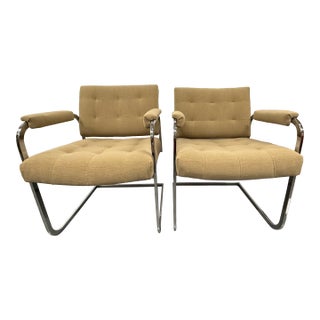 Pair of 1970's Bauhaus Style Chairs For Sale