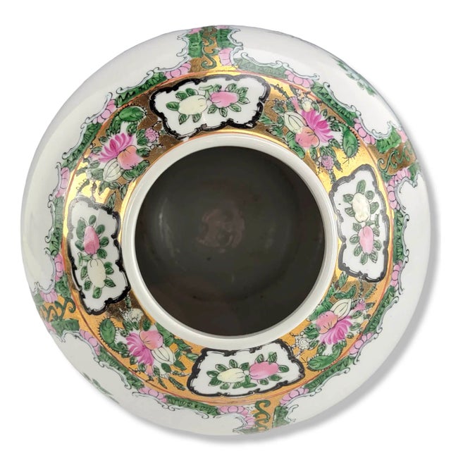 Chinese Hand Painted Porcelain Famille Rose Ginger Jar For Sale - Image 10 of 13