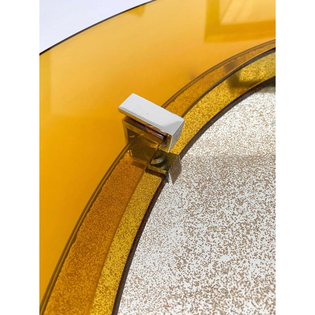 Yellow Convex Glass & Chrome Wall Mirror from Veca, Italy, 1960s For Sale - Image 4 of 9