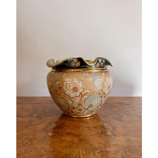 Antique Jardiniere from Royal Doulton, 1910 For Sale - Image 6 of 6