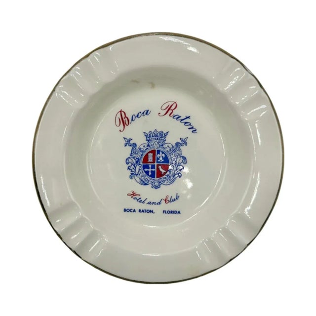 Ivory Vintage Boca Raton Hotel & Club Ashtray Catchall Dish Florida For Sale - Image 8 of 12
