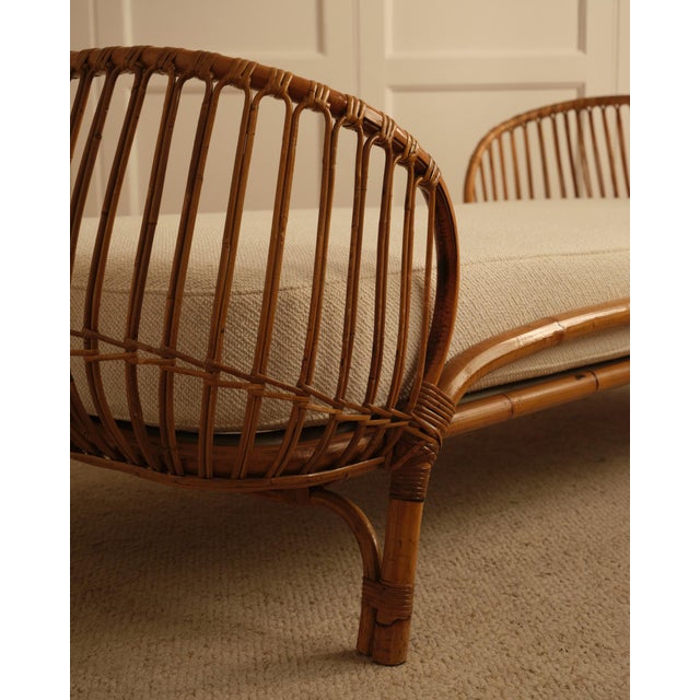 Italian Daybed in Bamboo and Wicker, 1960s For Sale - Image 4 of 10