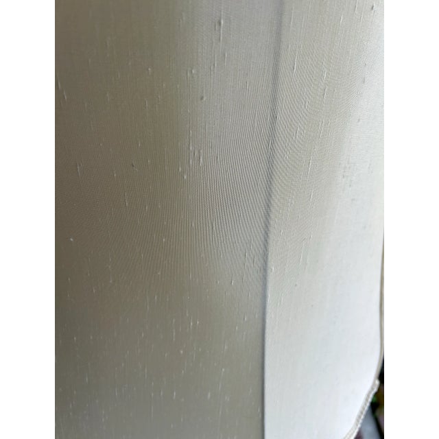 1940’s White Opaline Glass and Ormolu Lamp With Silk Shade For Sale - Image 11 of 12