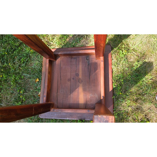 Brown 1990s South African Reclaimed Wood Console Table & Stools - Set of 3 For Sale - Image 8 of 11